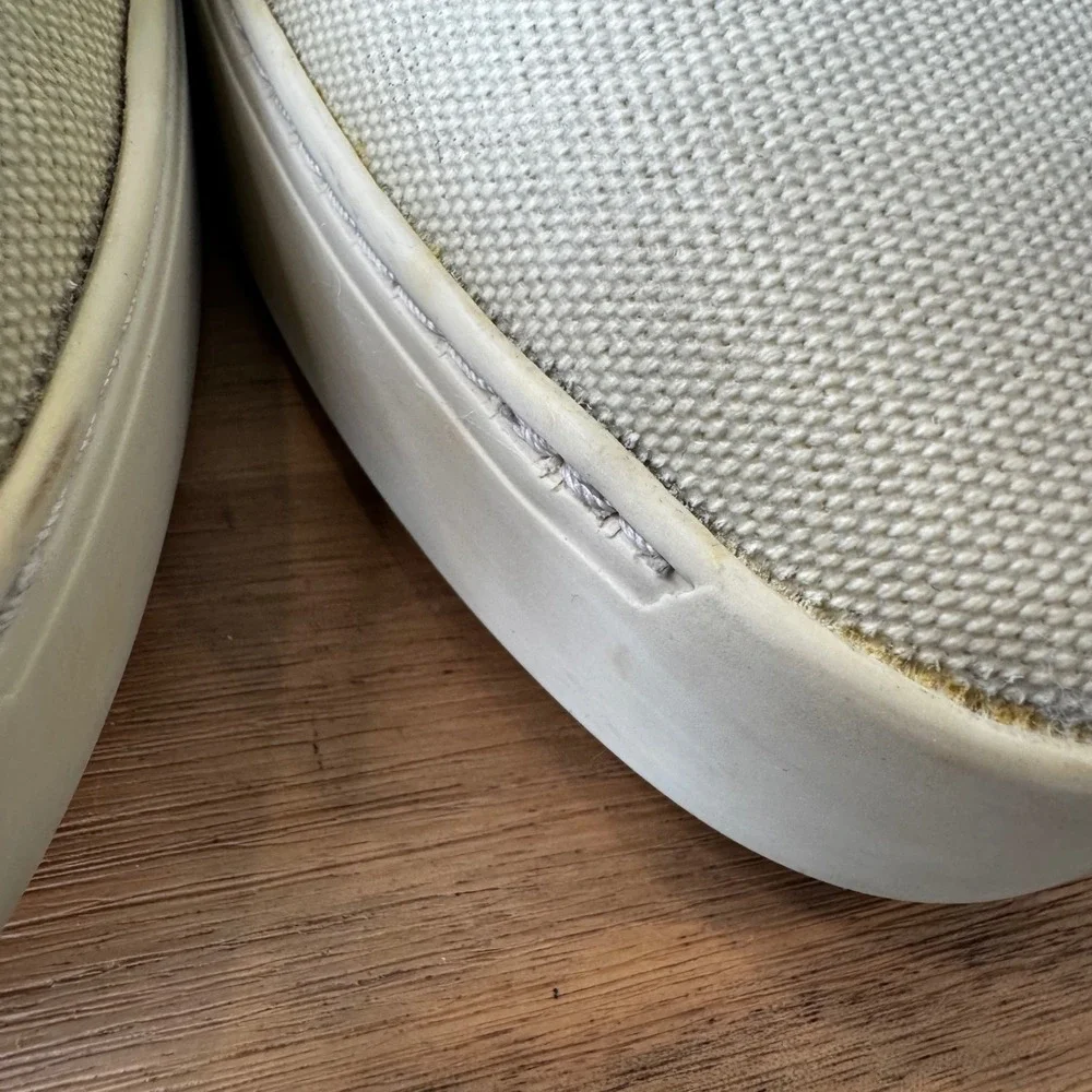 Rag & Bone Men 12 EU 45 Cream Off White Canvas Slip On Sneaker Loafers Casual